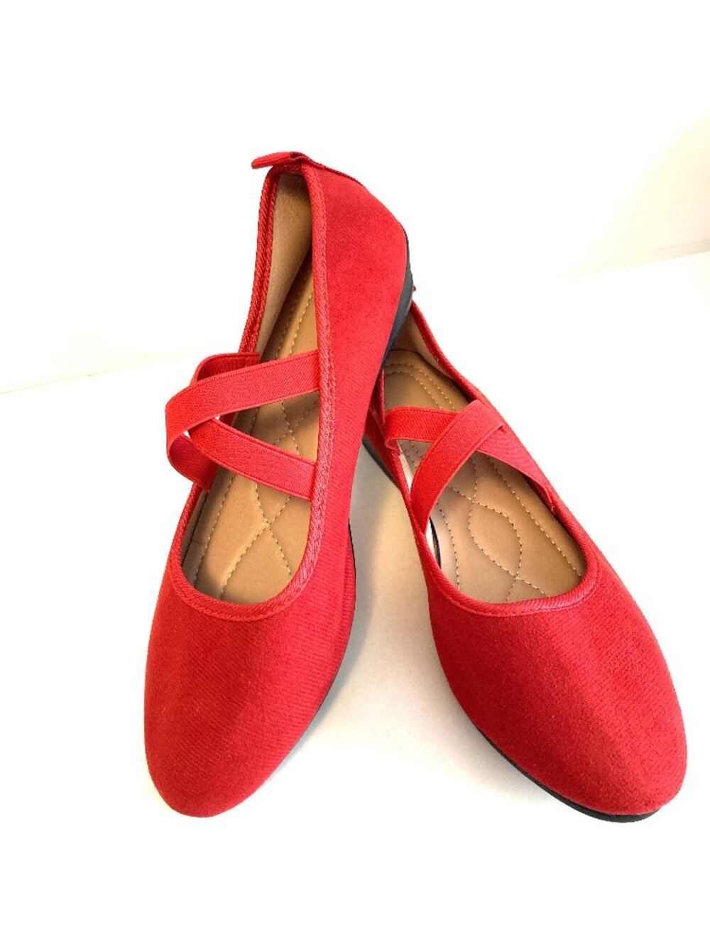 Love Moschino Red Faux Suede Ballet Shoes Size US 9   China 41